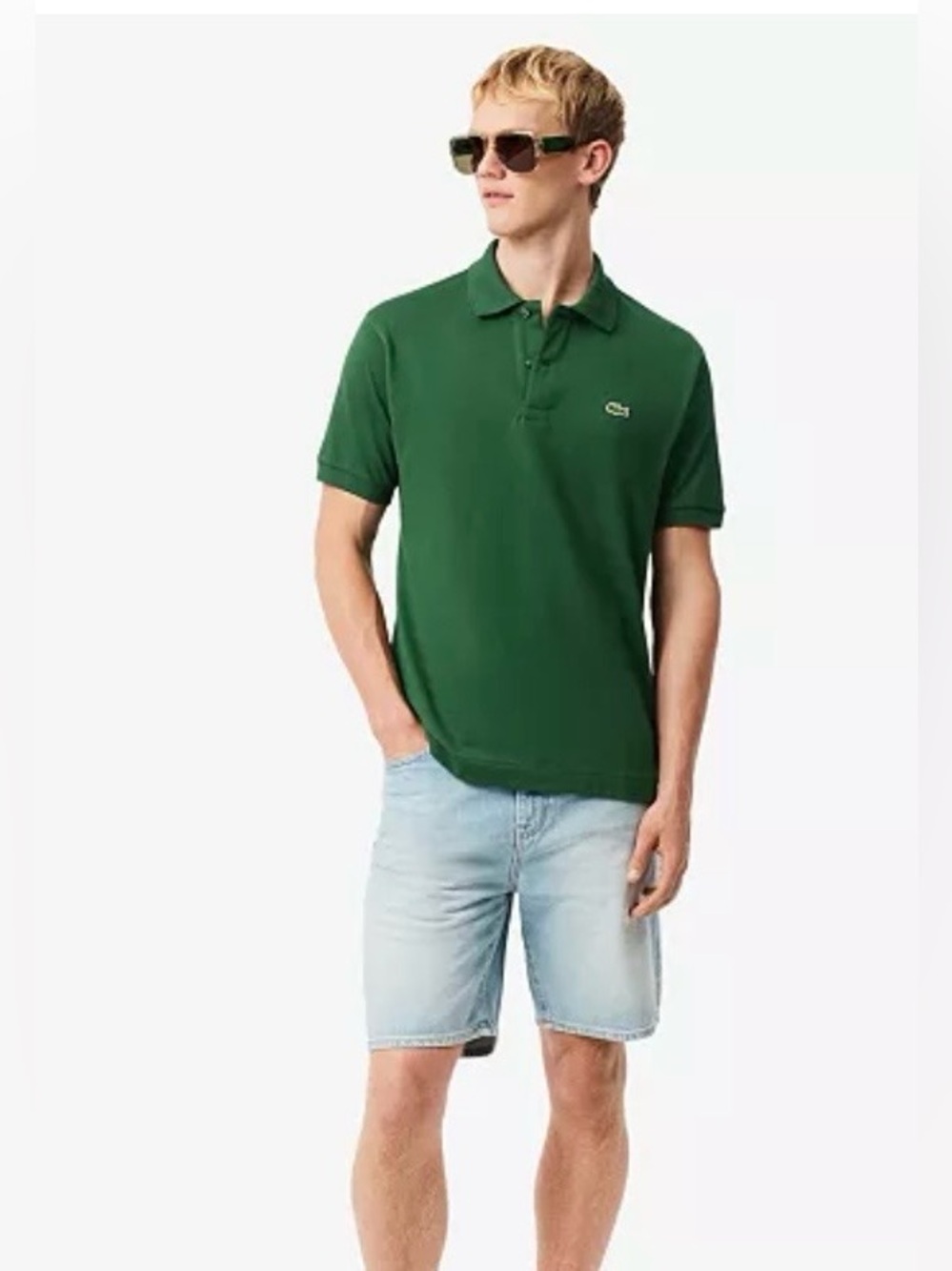 Lacoste Men’s Short Sleeve Polo in Teal-Green